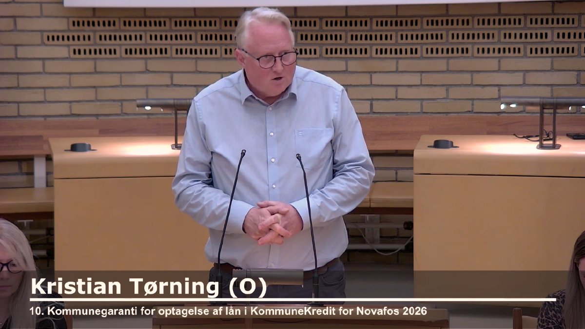 Kristian Tørning på talerstolen i Gladsaxe Byråd under punkt 10 om kommunegaranti til Novafos